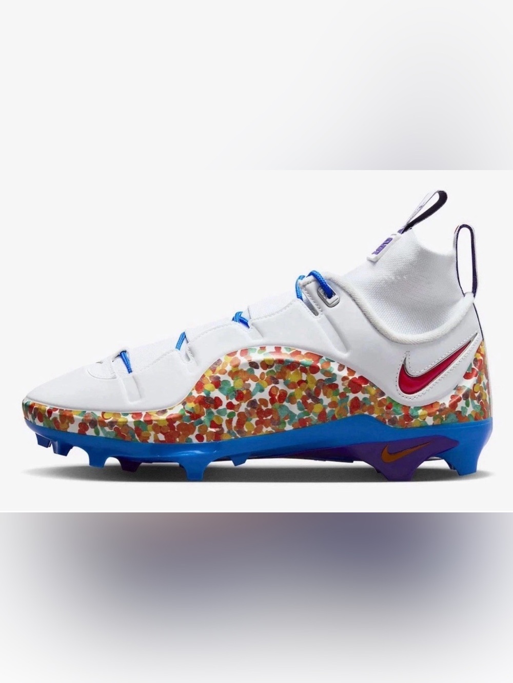 Nike LeBron IV 4 Menace 3 Fruity Pebbles  Football Cleats Men’s 10.5, NEW NWOT - Picture 2 of 16